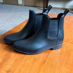 Black rubber boots